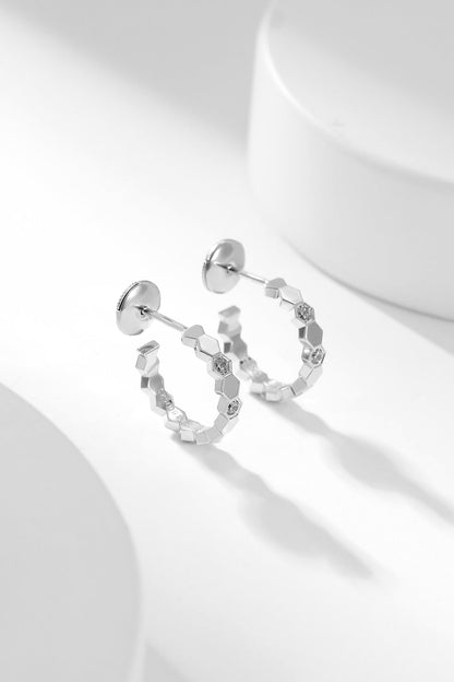 [Lumi Jewelry]BEE LOVE DIAMOND HOOP EARRINGS