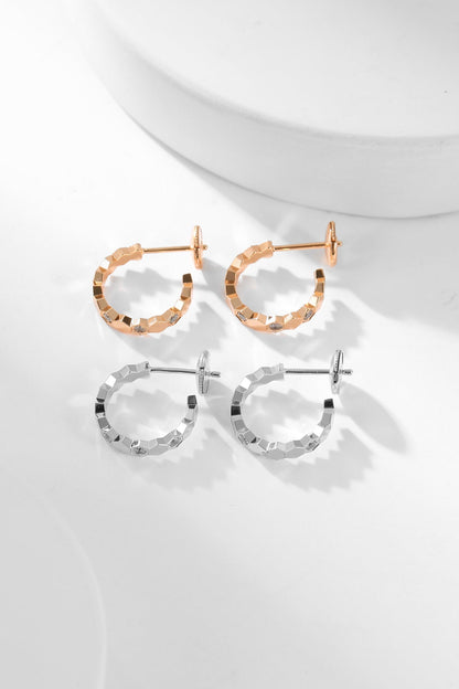 [Lumi Jewelry]BEE LOVE DIAMOND HOOP EARRINGS