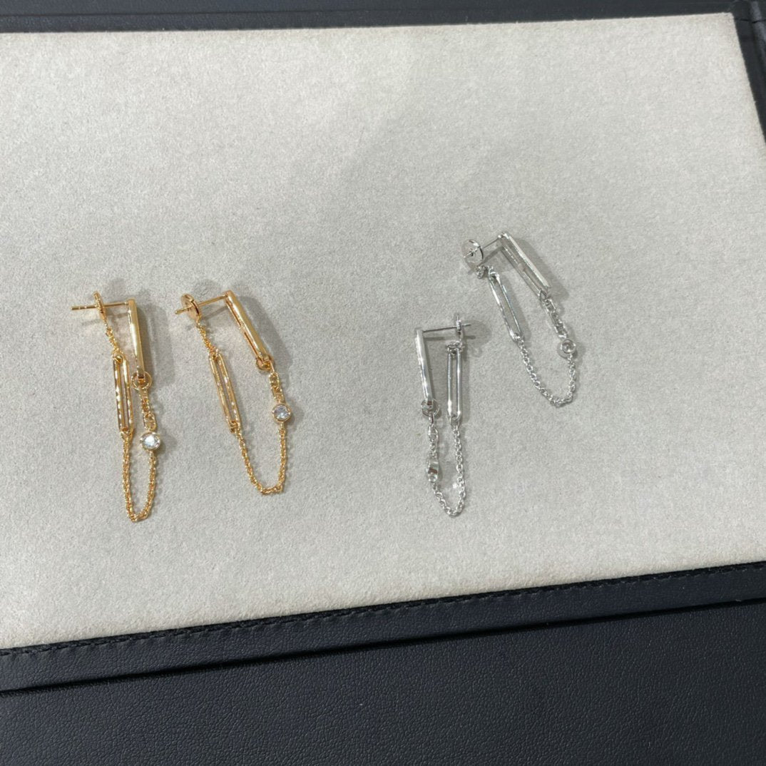 [Lumi Jewelry]CHAINE CHAOS DIAMOND DROP EARRINGS