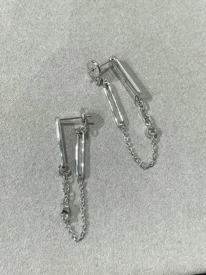 [Lumi Jewelry]CHAINE CHAOS DIAMOND DROP EARRINGS