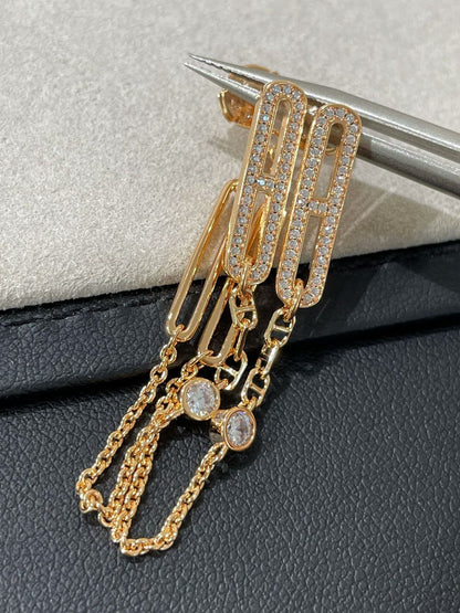 [Lumi Jewelry]CHAINE CHAOS DIAMOND DROP EARRINGS