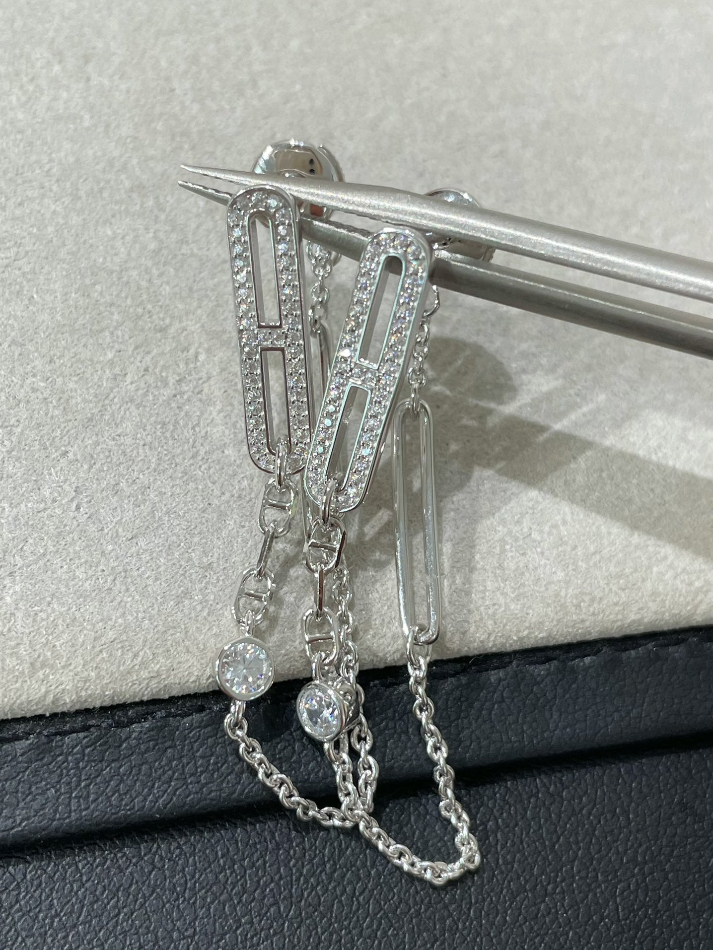 [Lumi Jewelry]CHAINE CHAOS DIAMOND DROP EARRINGS