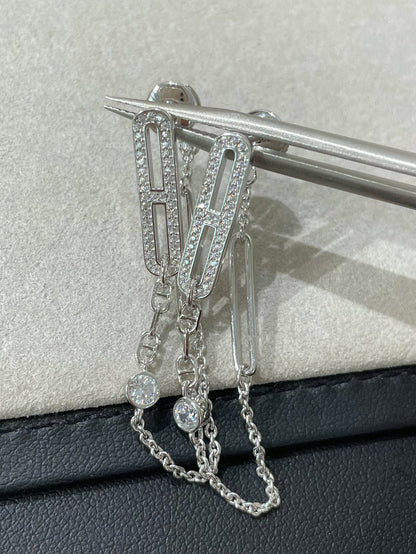 [Lumi Jewelry]CHAINE CHAOS DIAMOND DROP EARRINGS