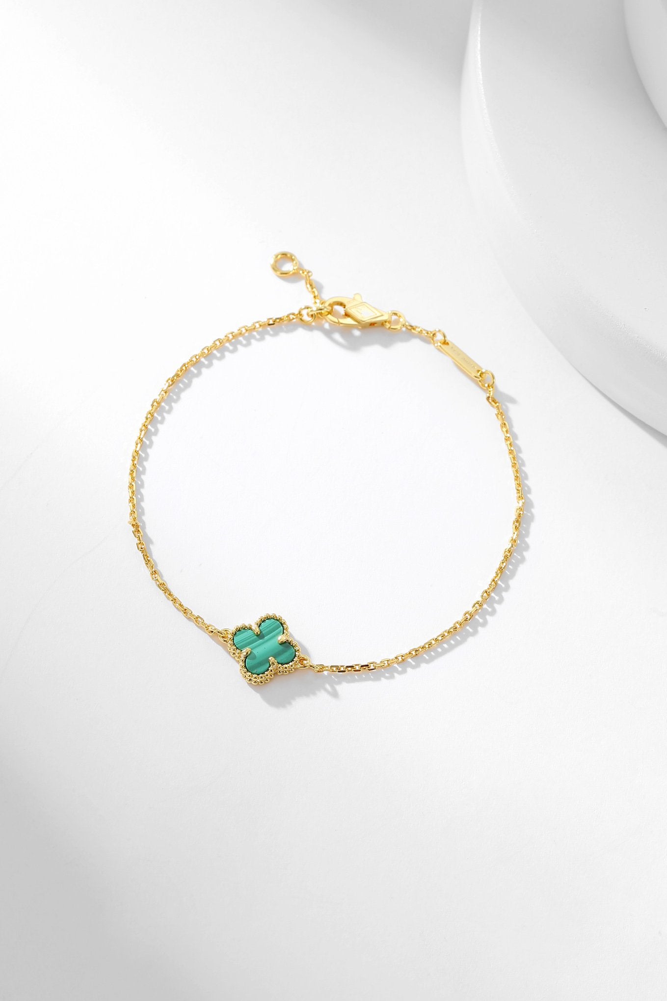 [Lumi Jewelry]CLOVER BRACELET MALACHITE 1 MOTIF