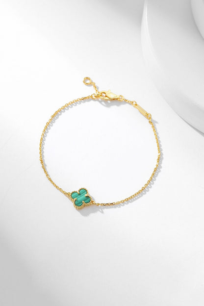 [Lumi Jewelry]CLOVER BRACELET MALACHITE 1 MOTIF