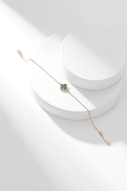 [Lumi Jewelry]CLOVER BRACELET MALACHITE 1 MOTIF