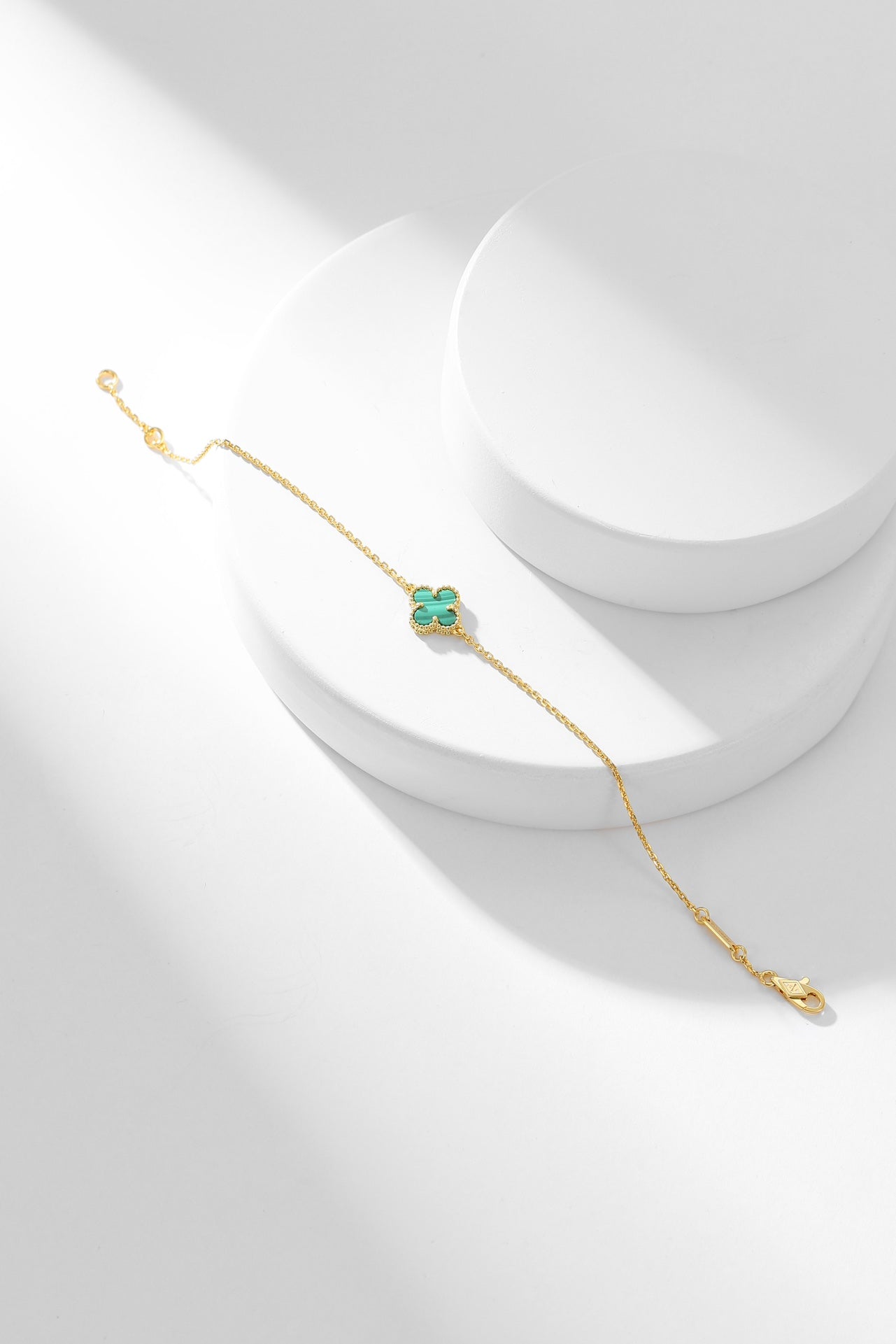 [Lumi Jewelry]CLOVER BRACELET MALACHITE 1 MOTIF