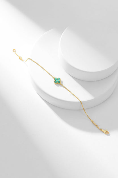 [Lumi Jewelry]CLOVER BRACELET MALACHITE 1 MOTIF