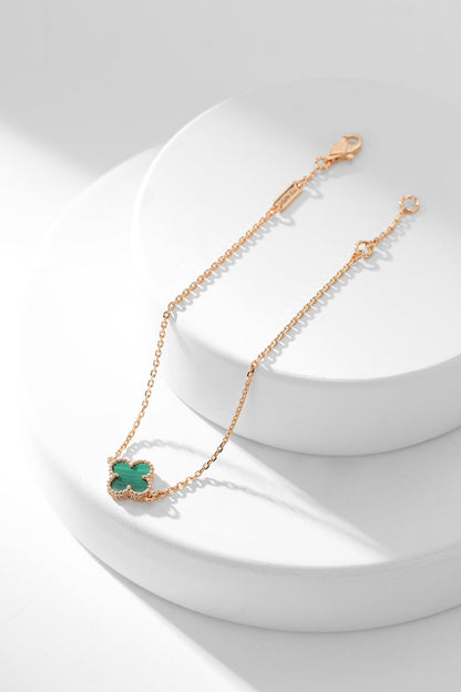 [Lumi Jewelry]CLOVER BRACELET MALACHITE 1 MOTIF