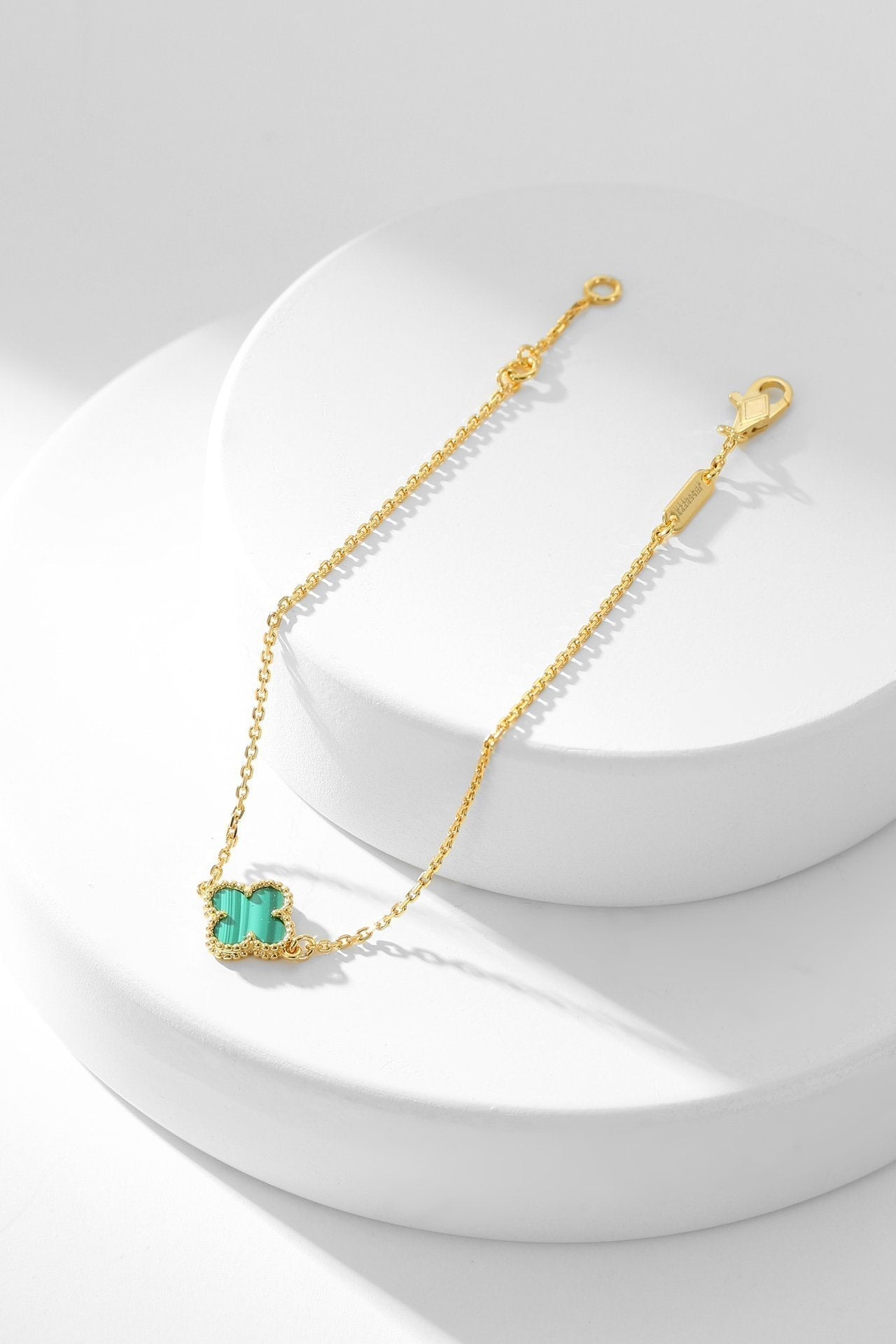 [Lumi Jewelry]CLOVER BRACELET MALACHITE 1 MOTIF