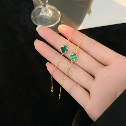 [Lumi Jewelry]CLOVER BRACELET MALACHITE 1 MOTIF