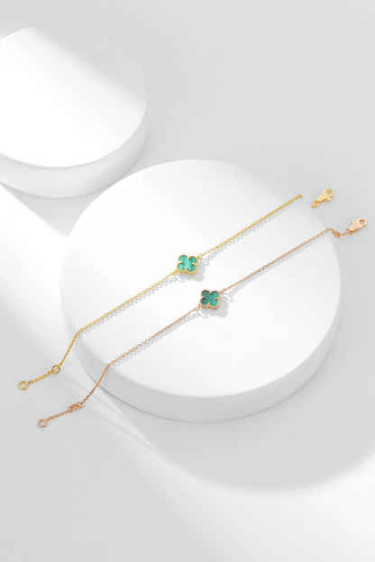 [Lumi Jewelry]CLOVER BRACELET MALACHITE 1 MOTIF