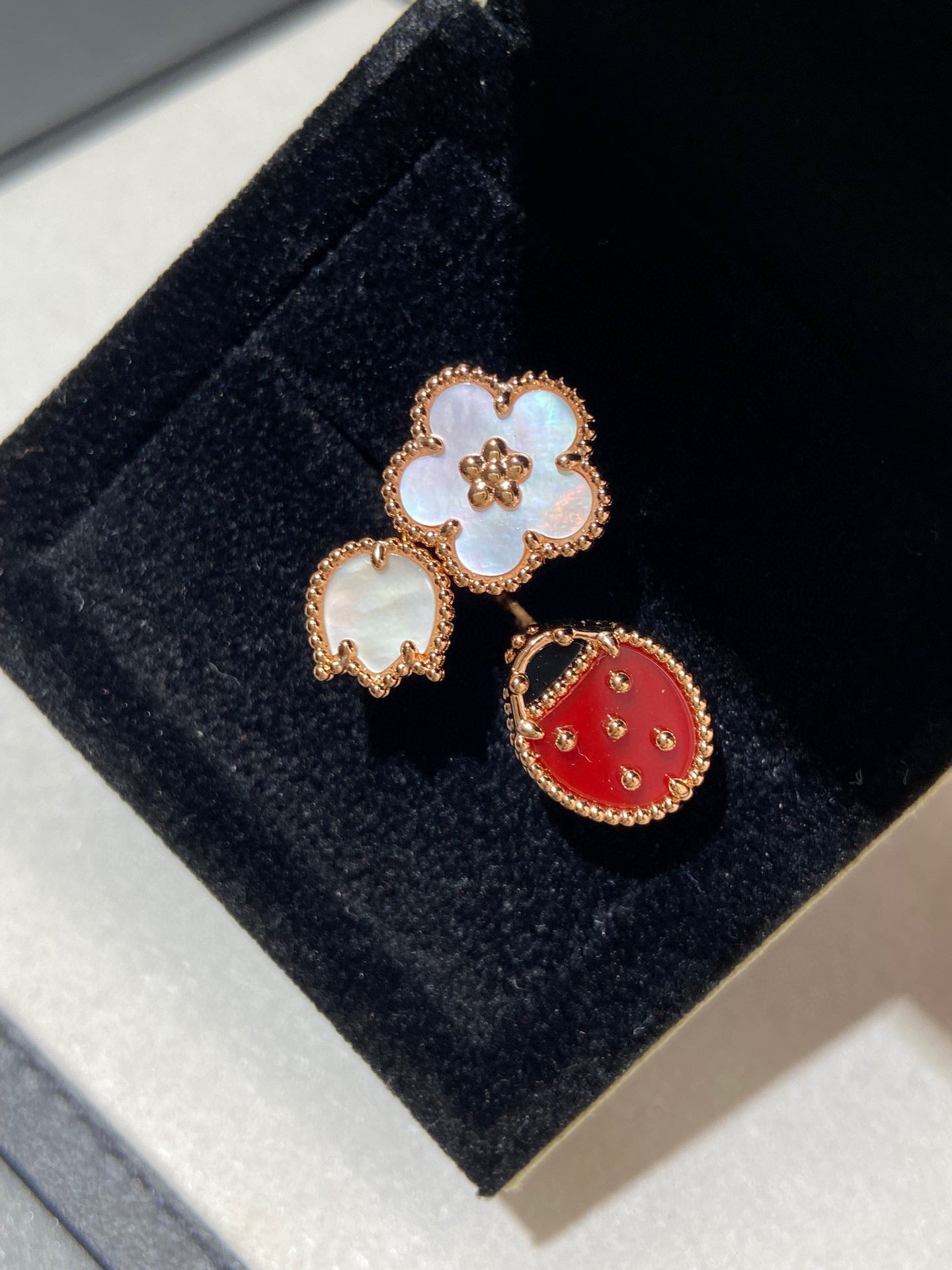 [Lumi Jewelry]LUCKY 3 MOTIF ROSE GOLD RING