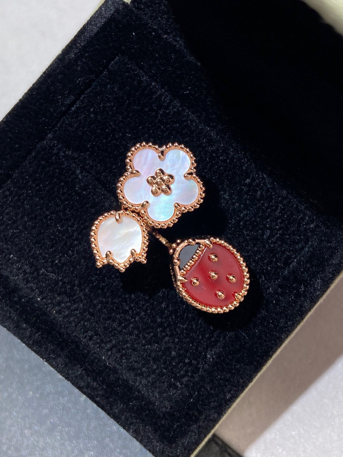 [Lumi Jewelry]LUCKY 3 MOTIF ROSE GOLD RING