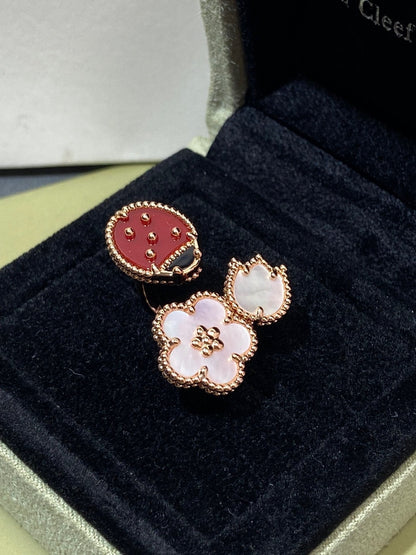 [Lumi Jewelry]LUCKY 3 MOTIF ROSE GOLD RING