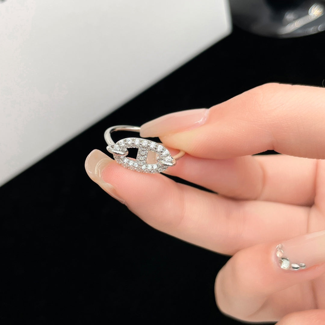 [Lumi Jewelry]RONDE SMALL SILVER DIAMOND RING