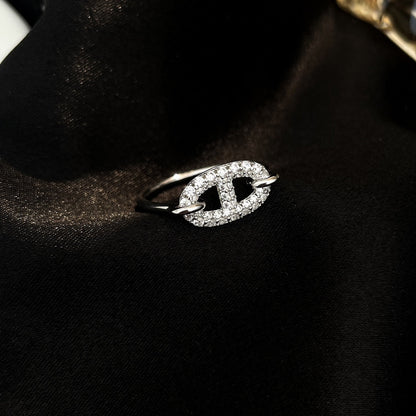 [Lumi Jewelry]RONDE SMALL SILVER DIAMOND RING