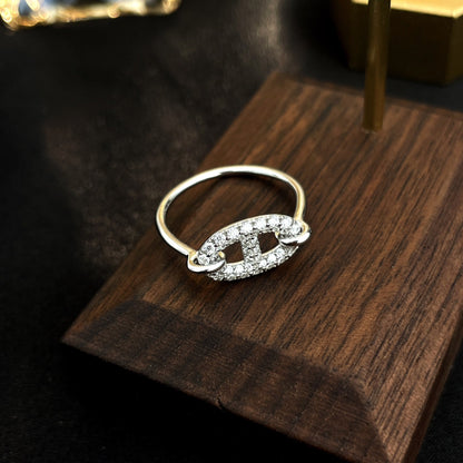 [Lumi Jewelry]RONDE SMALL SILVER DIAMOND RING