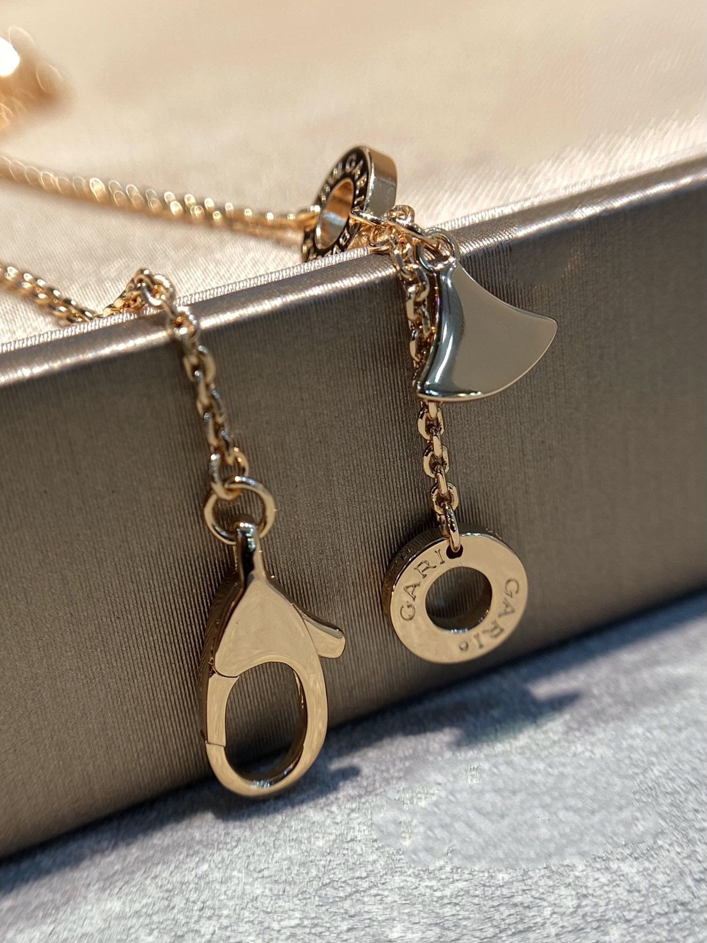 [Lumi Jewelry]DREAM MOP DIAMOND PAVED PINK GOLD NECKLACE