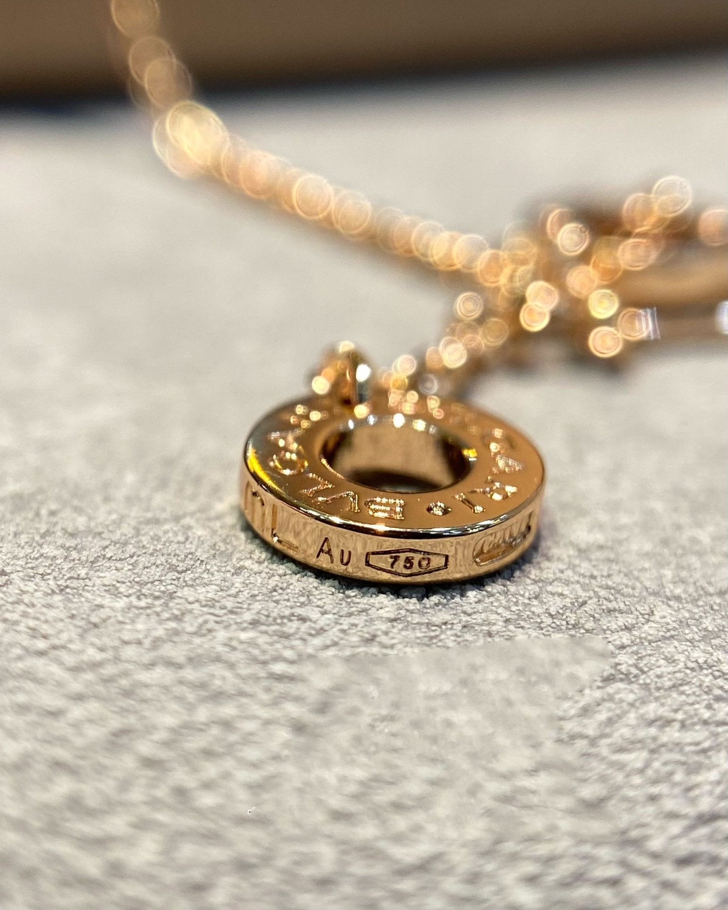 [Lumi Jewelry]DREAM MOP DIAMOND PAVED PINK GOLD NECKLACE