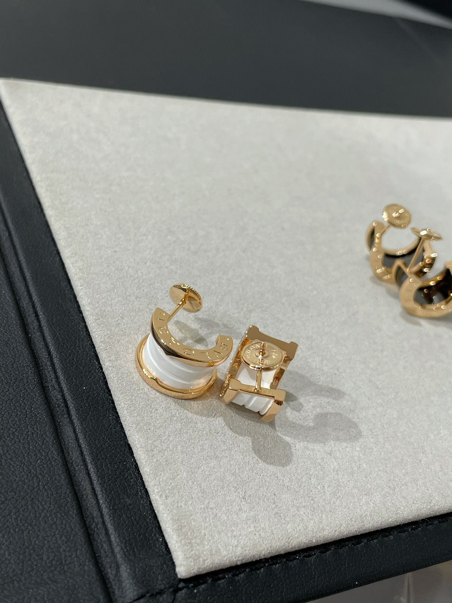[Lumi Jewelry]ZERO 1 PINK GOLD CERAMIC EARRINGS