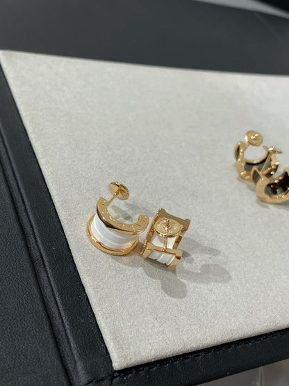 [Lumi Jewelry]ZERO 1 PINK GOLD CERAMIC EARRINGS