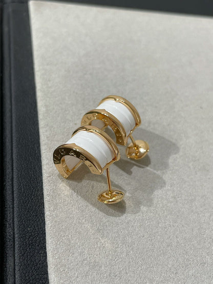 [Lumi Jewelry]ZERO 1 PINK GOLD CERAMIC EARRINGS