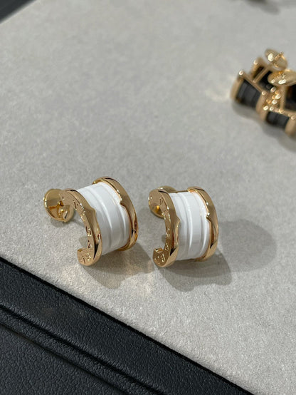 [Lumi Jewelry]ZERO 1 PINK GOLD CERAMIC EARRINGS