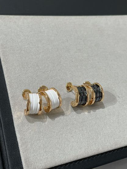 [Lumi Jewelry]ZERO 1 PINK GOLD CERAMIC EARRINGS