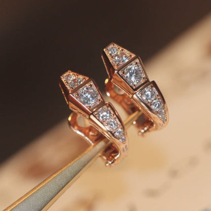 [Lumi Jewelry]SERPENT PINK GOLD DIAMOND EARRINGS