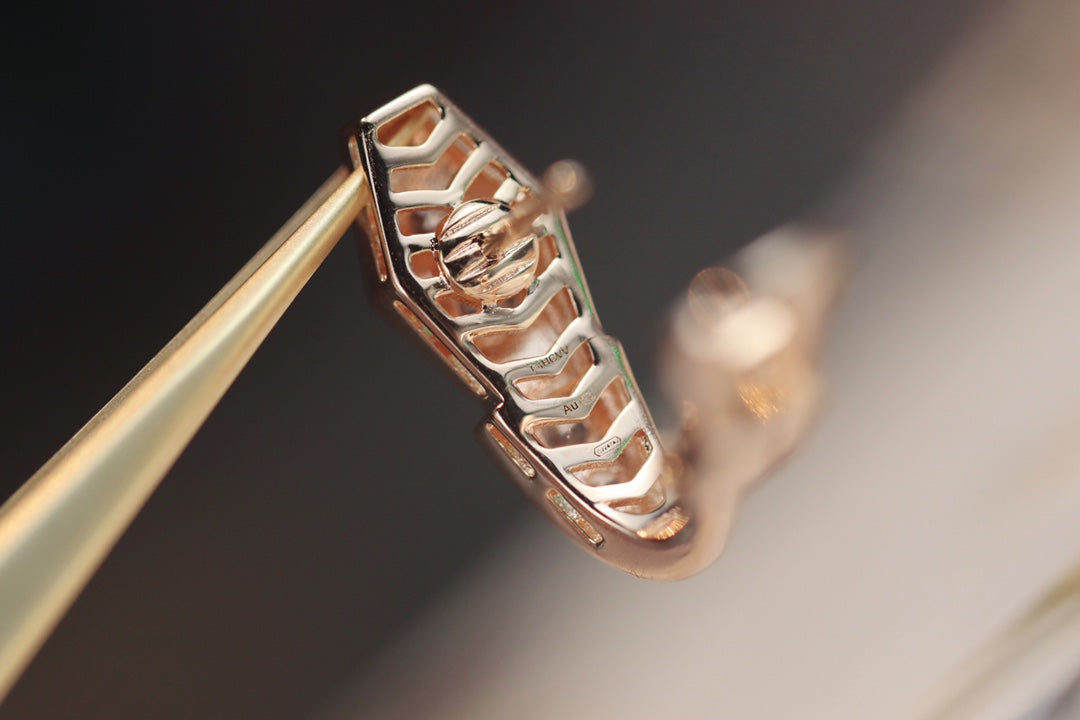 [Lumi Jewelry]SERPENT PINK GOLD DIAMOND EARRINGS