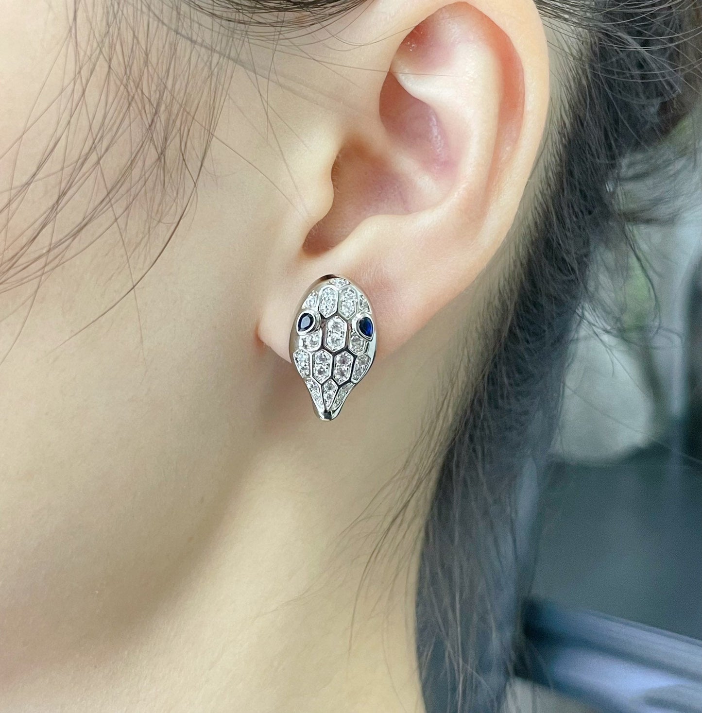 [Lumi Jewelry]SERPENT DIAMOND STUD EARRINGS