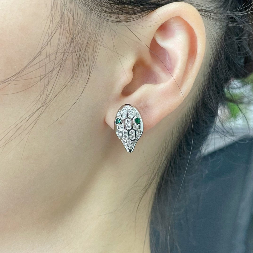 [Lumi Jewelry]SERPENT DIAMOND STUD EARRINGS