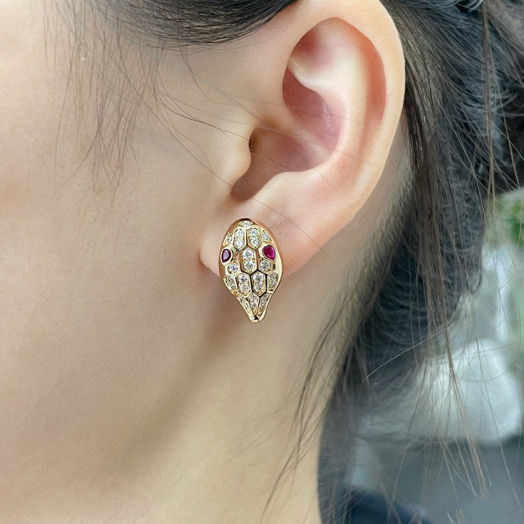 [Lumi Jewelry]SERPENT DIAMOND STUD EARRINGS