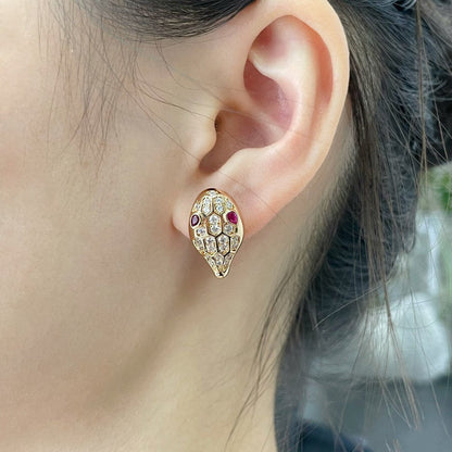 [Lumi Jewelry]SERPENT DIAMOND STUD EARRINGS