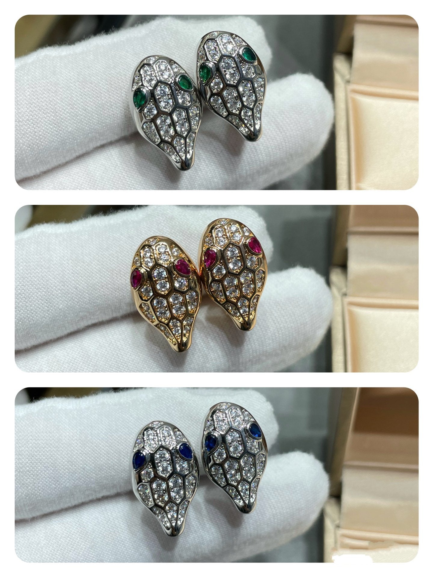 [Lumi Jewelry]SERPENT DIAMOND STUD EARRINGS