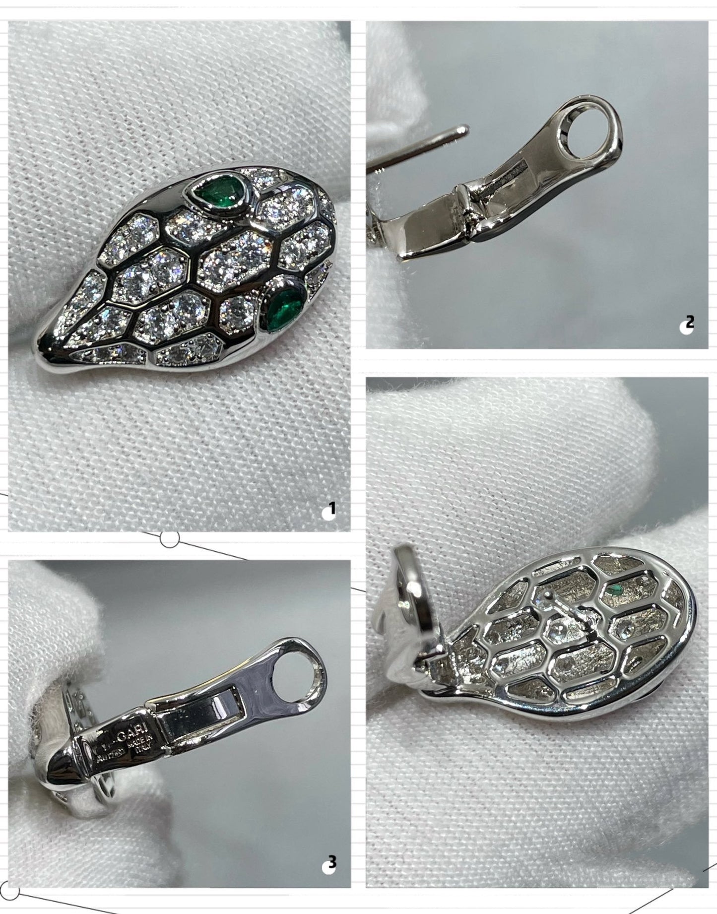 [Lumi Jewelry]SERPENT DIAMOND STUD EARRINGS