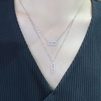 [Lumi Jewelery]MOVE 2 ROW DIAMOND NECKLACE