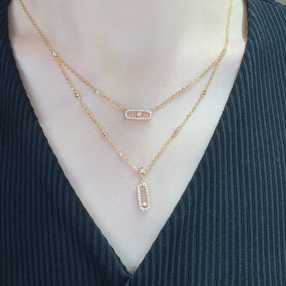 [Lumi Jewelery]MOVE 2 ROW DIAMOND NECKLACE