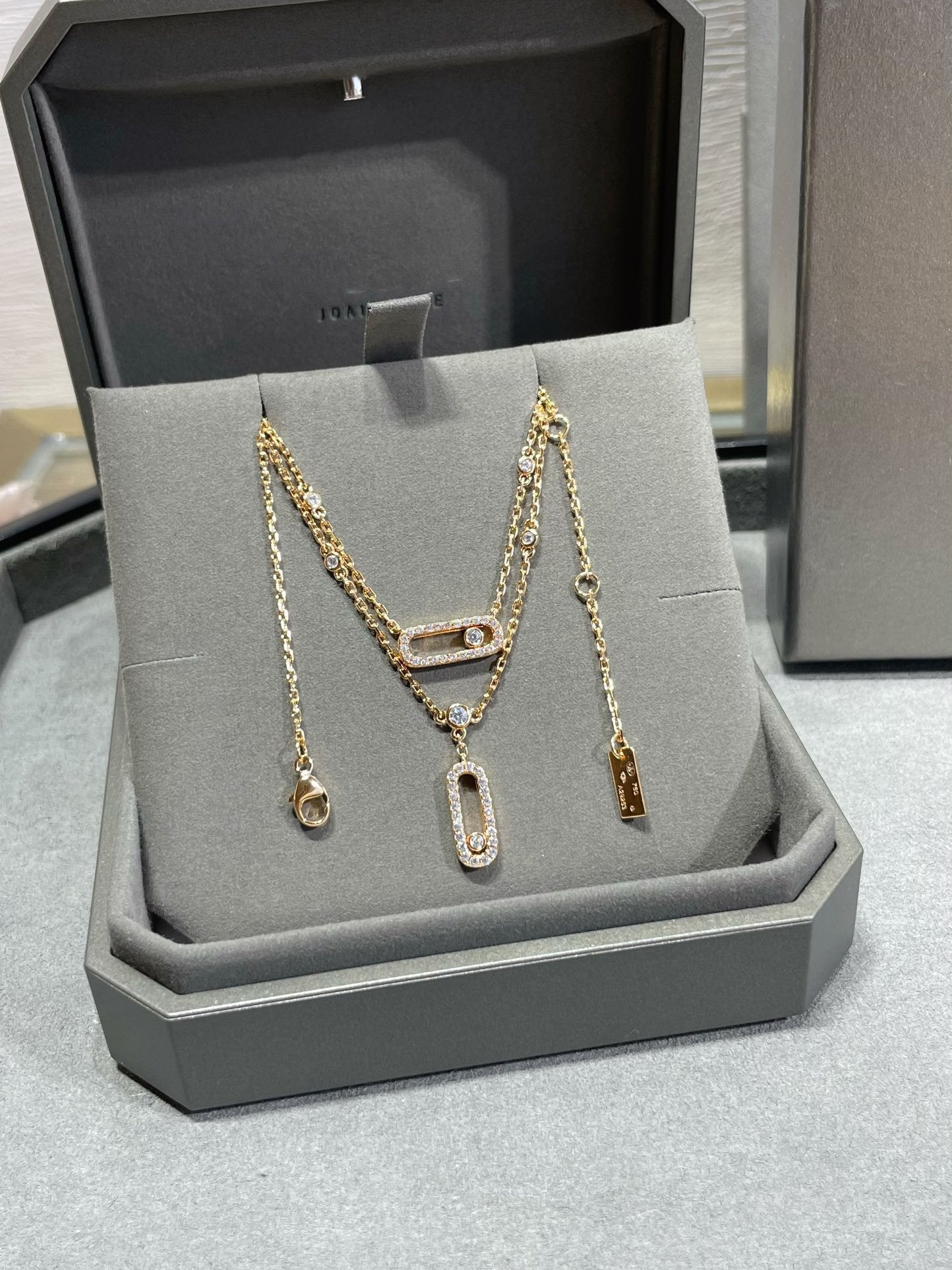 [Lumi Jewelery]MOVE 2 ROW DIAMOND NECKLACE
