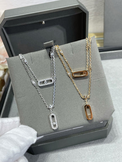 [Lumi Jewelery]MOVE 2 ROW DIAMOND NECKLACE
