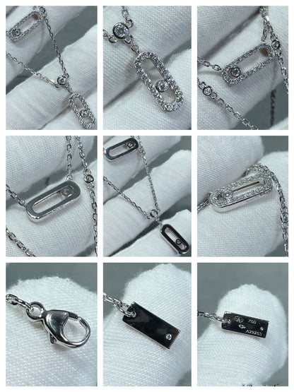 [Lumi Jewelery]MOVE 2 ROW DIAMOND NECKLACE