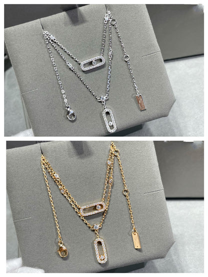 [Lumi Jewelery]MOVE 2 ROW DIAMOND NECKLACE