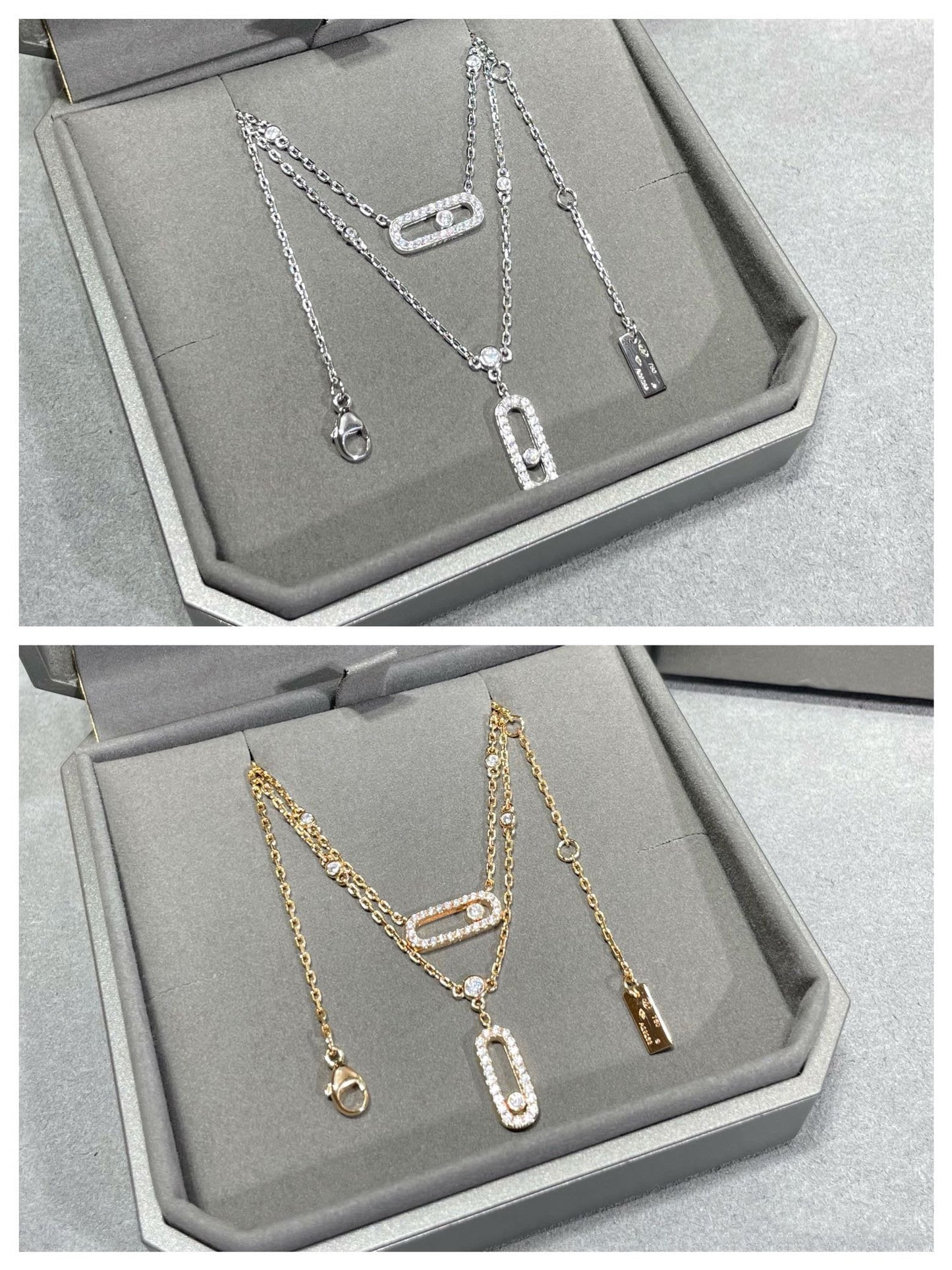 [Lumi Jewelery]MOVE 2 ROW DIAMOND NECKLACE