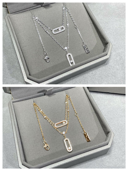 [Lumi Jewelery]MOVE 2 ROW DIAMOND NECKLACE
