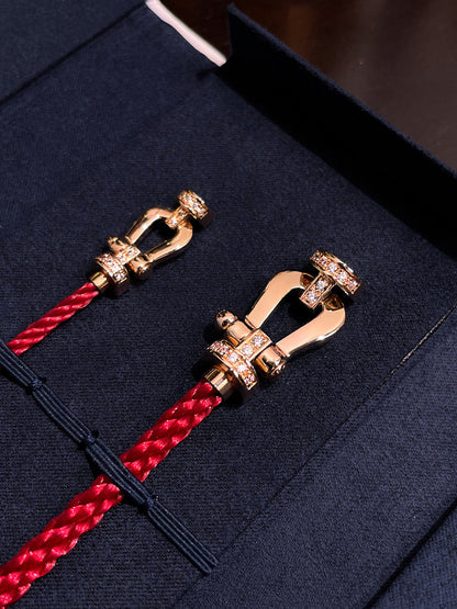 [Lumi Jewelry]FORCE 10 HALF DIAMOND PINK GOLD RED CORDERI LARGE AND MEDIUM MODEL