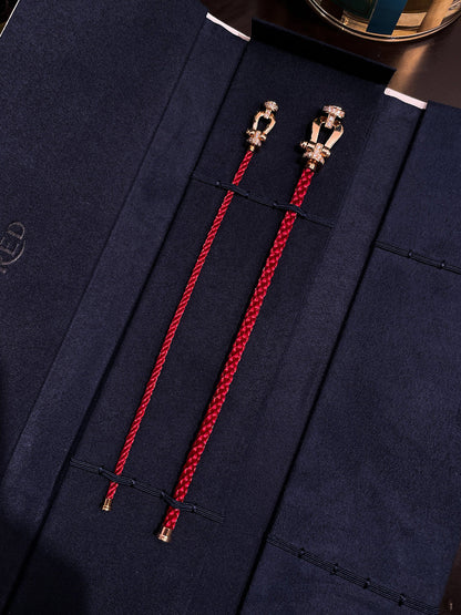 [Lumi Jewelry]FORCE 10 HALF DIAMOND PINK GOLD RED CORDERI LARGE AND MEDIUM MODEL