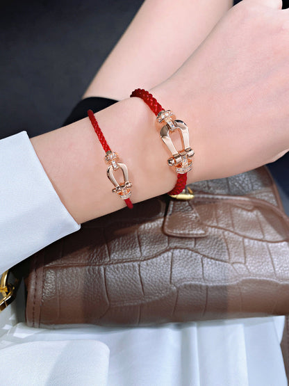 [Lumi Jewelry]FORCE 10 HALF DIAMOND PINK GOLD RED CORDERI LARGE AND MEDIUM MODEL