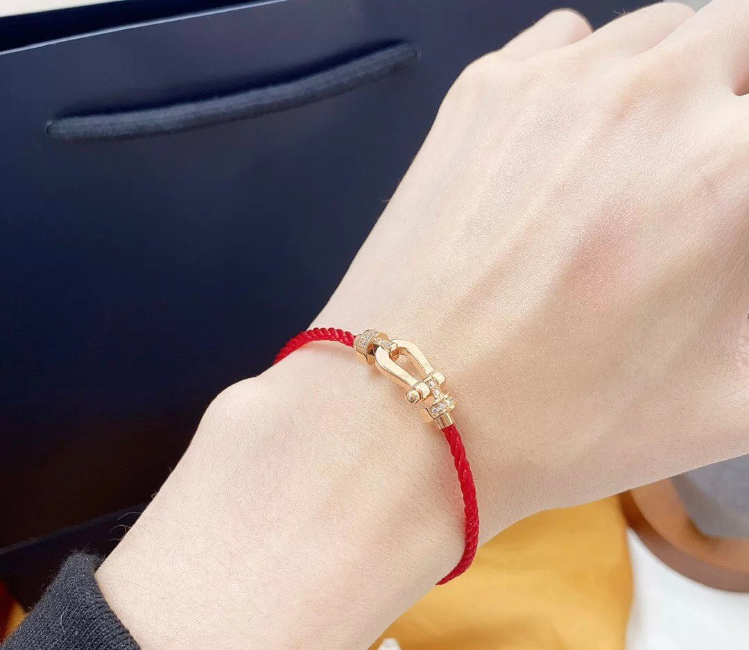 [Lumi Jewelry]FORCE 10 HALF DIAMOND PINK GOLD RED CORDERI LARGE AND MEDIUM MODEL