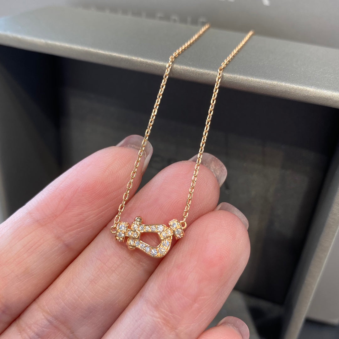 [Lumi Jewelry]FORCE 10 DIAMOND PINK GOLD NECKLACE MINI MODEL